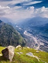 Aerial view of Kullu valley. Royalty Free Stock Photo