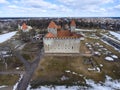 Aerial view at Kuressaare Fortress with courtyard. Medieval fortification in Saaremaa island, Estonia, Europe