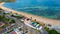 Aerial View of Kuta Beach at Mandalika Area, Lombok, Indonesia. A Beautifull Tropical beach. Lombok, Indonesia, October 21, 2021