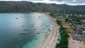 Aerial View of Kuta Beach at Mandalika Area, Lombok, Indonesia. A Beautifull Tropical beach. Lombok, Indonesia, October 21, 2021