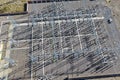 Aerial view of a 400kv electrical substation Royalty Free Stock Photo