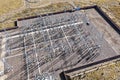 Aerial view of a 400kv electrical substation Royalty Free Stock Photo