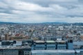 Aerial view of the Kyoto cityscapes during the twilight in a cloudy day, Japan Royalty Free Stock Photo