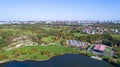 Aerial photo of La Carriere public garden in Saint Herblain