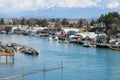 Aerial view of La Conner, Washington State Royalty Free Stock Photo