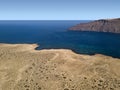 Aerial view of La Graciosa coastline, Lanzarote, Canary Islands.