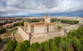 Aerial view of La Mota castle in Medina del Campo