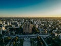 aerial view of Plaza Moreno Fountain in la plata town in Argentina Royalty Free Stock Photo