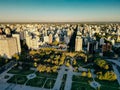 aerial view of Plaza Moreno Fountain in la plata town in Argentina Royalty Free Stock Photo