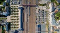 Aerial view of La Roche sur Yon train station