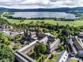 Aerial view on Laacher See behind the famous abbey Maria Laach in Rhineland-Palatinate, Germany Royalty Free Stock Photo