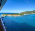 An aerial view of Labadee a Royal Caribbean Cruise Lines private beach area in Haiti Royalty Free Stock Photo