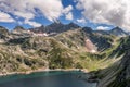 Aerial view at Lac d`Artouste in Pyrenees Orientals mountains in France Royalty Free Stock Photo