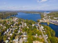 Aerial view of Laconia city, New Hampshire, USA Royalty Free Stock Photo