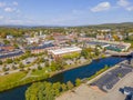 Aerial view of Laconia city, New Hampshire, USA Royalty Free Stock Photo