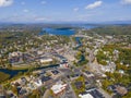 Aerial view of Laconia city, New Hampshire, USA Royalty Free Stock Photo