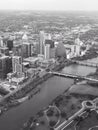 Aerial view of Lady Bird Lake and Austin Texas Royalty Free Stock Photo