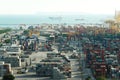 Aerial view of Laem chabang cargo container port in Thailand use Royalty Free Stock Photo