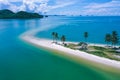 Aerial view of Laem Had Beach in Koh Yao Yai, island in the andaman sea between Phuket and Krabi Thailand Royalty Free Stock Photo