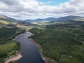 Aerial view of Laggan Dam in the Highlands of Scotland Royalty Free Stock Photo