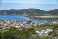 Aerial view of Lagoa da Conceicao and Rendeiras Avenue - Florianopolis, Santa Catarina, Brazil