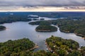 Aerial view of Lake Allatoona just after the sunset Royalty Free Stock Photo