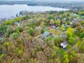 Aerial view of Lake Attitash in Merrimac, Massachusetts