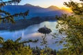 Aerial view of Lake Bled Alps Slovenia Europe. Mountain alpine lake. Royalty Free Stock Photo