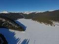 Aerial view of Lake Bolboci in winter
