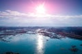 Aerial view of the lake in early spring Royalty Free Stock Photo