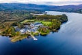 Aerial view of The Lake Eske and Harvey`s Point in Donegal, Ireland Royalty Free Stock Photo