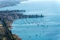 Aerial View of the Lake Garda with the Small Village of Bardolino - Veneto Italy Royalty Free Stock Photo