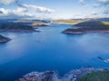 Aerial view of Lake Gordon, Southwest, Tasmania Royalty Free Stock Photo