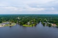 Aerial view of lake hide-a-way in Carriere, Mississippi