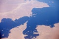 Aerial view of lake nasser, egypt Royalty Free Stock Photo