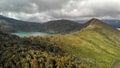 Aerial view of Lake Rotoaira and surrounding forest in Tongariro National Park Royalty Free Stock Photo