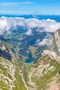 Aerial view of Seealpsee from Santis Royalty Free Stock Photo