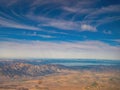 Aerial view of the Lake Tahoe area and Gardnerville cityscape Royalty Free Stock Photo