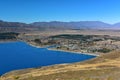 Aerial view of Lake Tekapo from Mount John Observatory in Canterbury Royalty Free Stock Photo