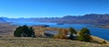 Aerial view of Lake Tekapo from Mount John Observatory in Canterbury Royalty Free Stock Photo