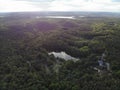 Aerial view of lake Teufelssee a glacial lake in the Grunewald forest Royalty Free Stock Photo