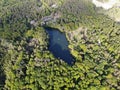 Aerial view of lake Teufelssee a glacial lake in the Grunewald forest Royalty Free Stock Photo