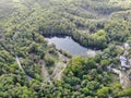 Aerial view of lake Teufelssee a glacial lake in the Grunewald forest Royalty Free Stock Photo