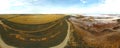 The Aerial view of Lake Tyrrell, is a shallow, salt-crusted depression in the Mallee district of north-west Victoria, Australia. Royalty Free Stock Photo