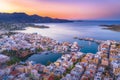 Aerial view of the lake Voulismeni in Agios Nikolaos, Crete, Greece