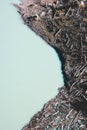 Aerial view Lake and woods on beach wild landscape