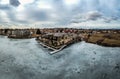 Aerial view of a lakefront restaurant in Denver Colorado Royalty Free Stock Photo