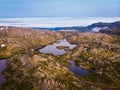 Aerial view. Lakes in mountains Norway