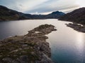 Aerial view. Lakes in mountains Norway