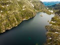 Aerial view. Lakes in mountains Norway